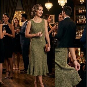 Jessica Howard Elegant Green Sleeveless Midi Dress